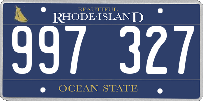 RI license plate 997327