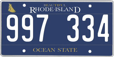 RI license plate 997334