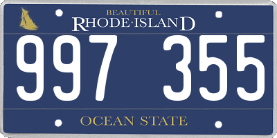 RI license plate 997355