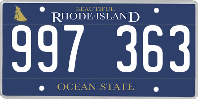 RI license plate 997363