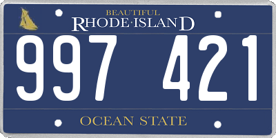 RI license plate 997421
