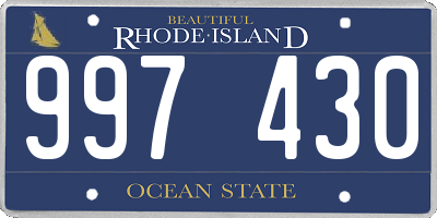 RI license plate 997430