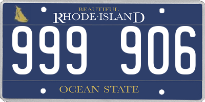 RI license plate 999906