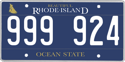 RI license plate 999924