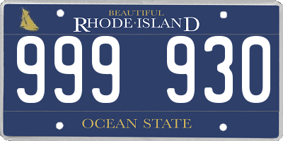 RI license plate 999930