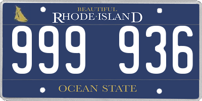 RI license plate 999936
