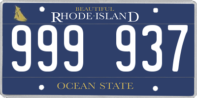 RI license plate 999937