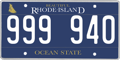 RI license plate 999940