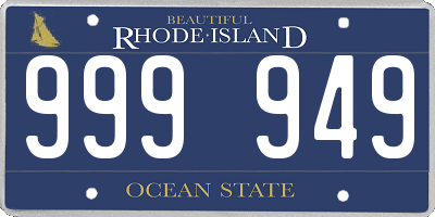 RI license plate 999949