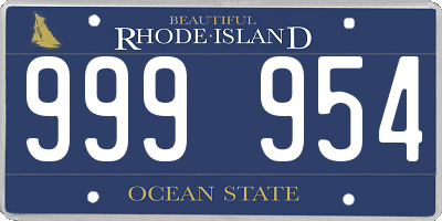 RI license plate 999954