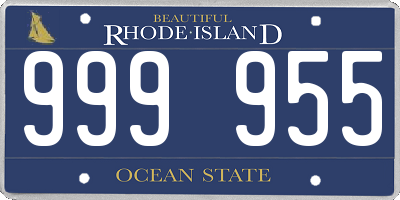 RI license plate 999955
