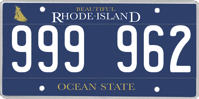 RI license plate 999962