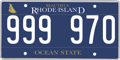RI license plate 999970