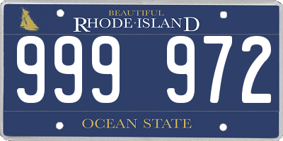 RI license plate 999972