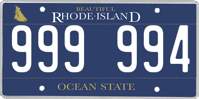 RI license plate 999994