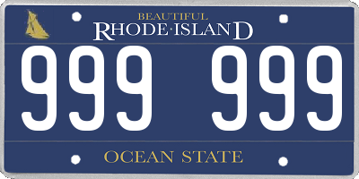 RI license plate 999999
