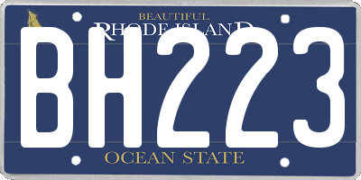 RI license plate BH223