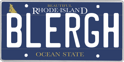RI license plate BLERGH