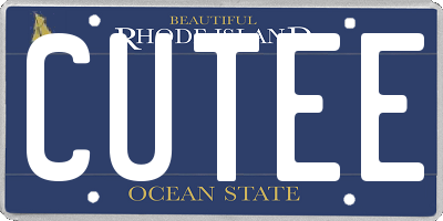 RI license plate CUTEE