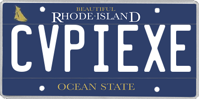RI license plate CVPIEXE