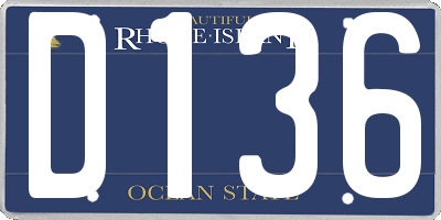 RI license plate D136
