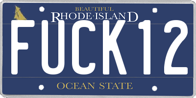 RI license plate FUCK12