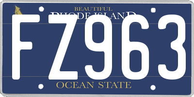 RI license plate FZ963