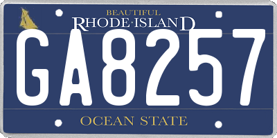 RI license plate GA8257