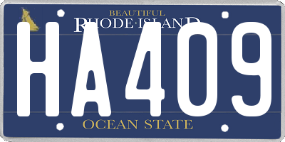 RI license plate HA409