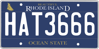 RI license plate HAT3666