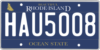 RI license plate HAU5008