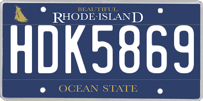 RI license plate HDK5869