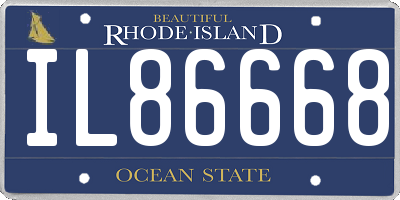RI license plate IL86668