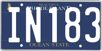RI license plate IN183