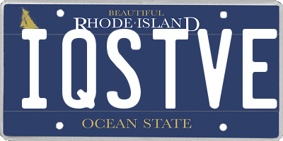 RI license plate IQSTVE