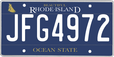 RI license plate JFG4972