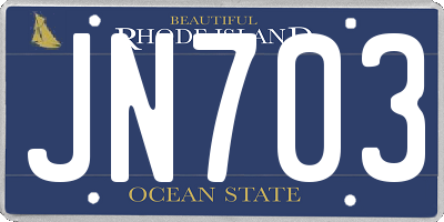 RI license plate JN703