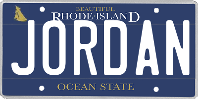 RI license plate JORDAN