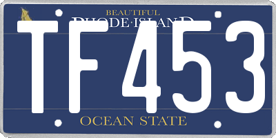RI license plate TF453