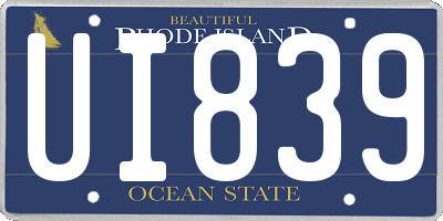 RI license plate UI839