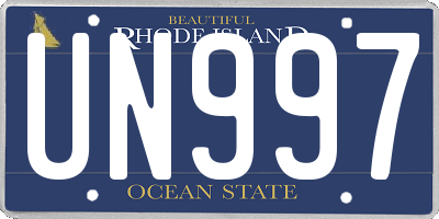 RI license plate UN997
