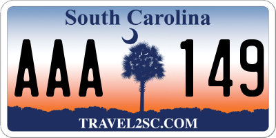 SC license plate AAA149