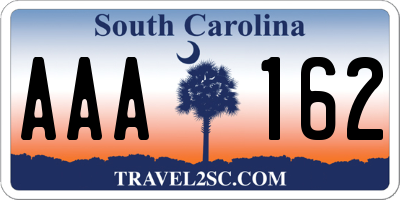 SC license plate AAA162