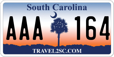 SC license plate AAA164