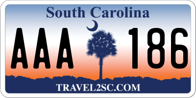 SC license plate AAA186