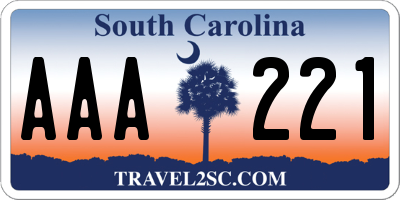 SC license plate AAA221