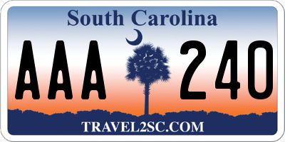 SC license plate AAA240