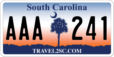 SC license plate AAA241