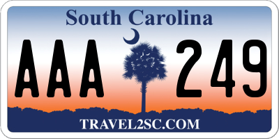 SC license plate AAA249