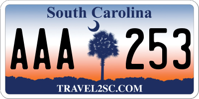 SC license plate AAA253